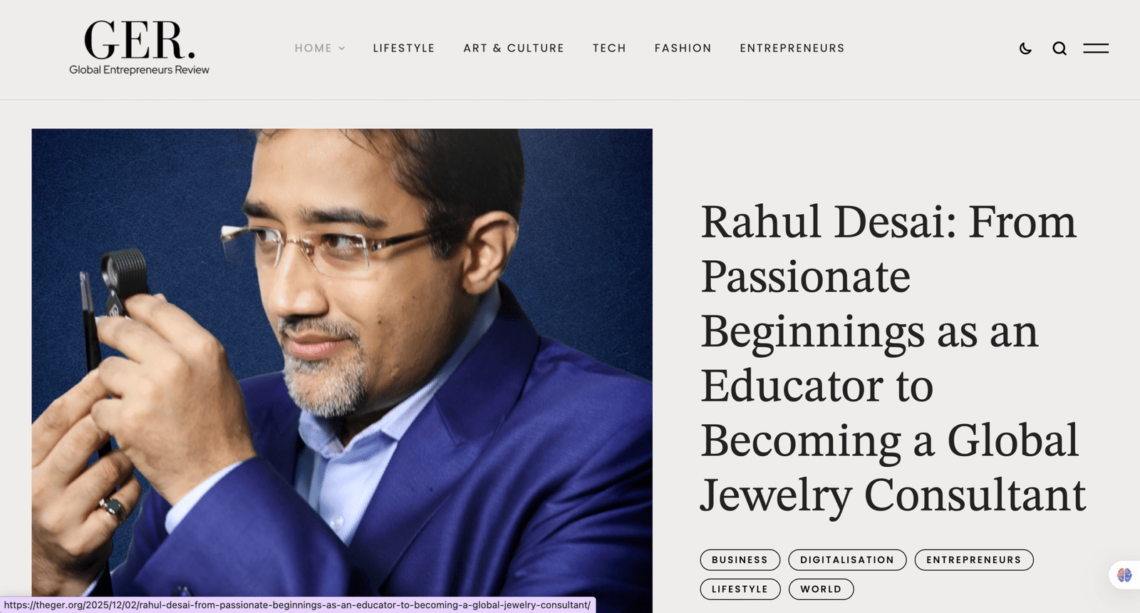 Rahul Desai: From Passionate Beginnings as an Educator to Becoming a Global Jewelry Consultant